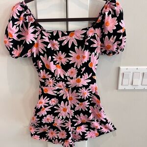 Lily Rose romper pink black floral women’s‎ extra small